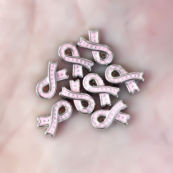 1PC 925 Sterling Silver Breast Cancer Awareness Pink Ribbon Helix Stud Earring - Picture 5 of 12